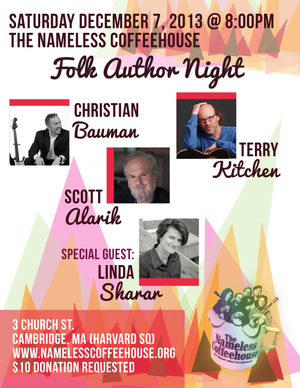 Folk Author Night with Scott Alarik Christian Bauman Terry Kitchen and Linda Sharar